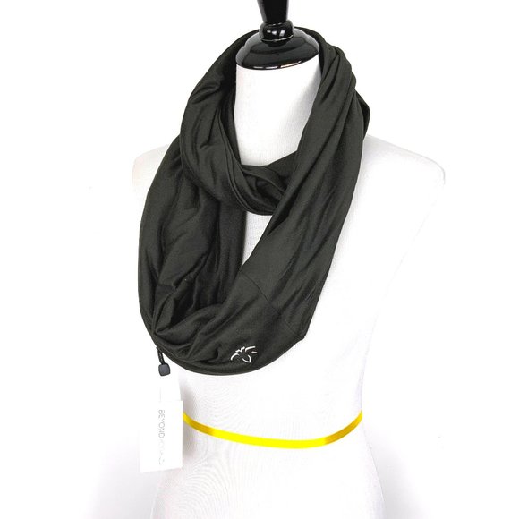 Beyond Yoga Brown Hidden Pocket Infinity Scarf New - Picture 14 of 16